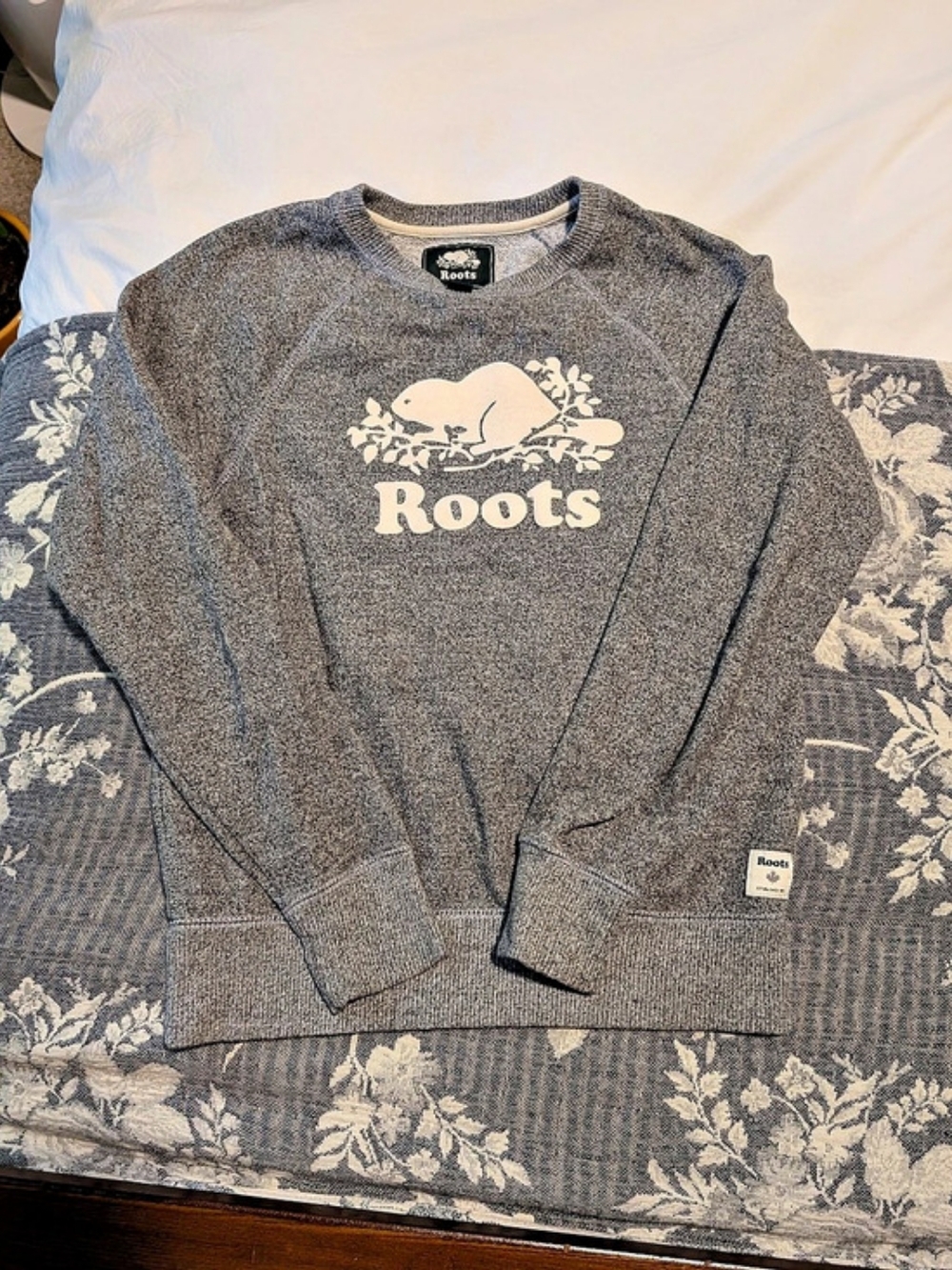 Roots Salt & Pepper Crewneck Sweatshirt Gray XS